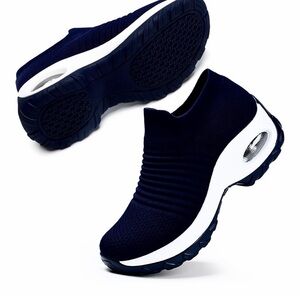 Women's Navy Slip-On Athletic Sneakers 8.5